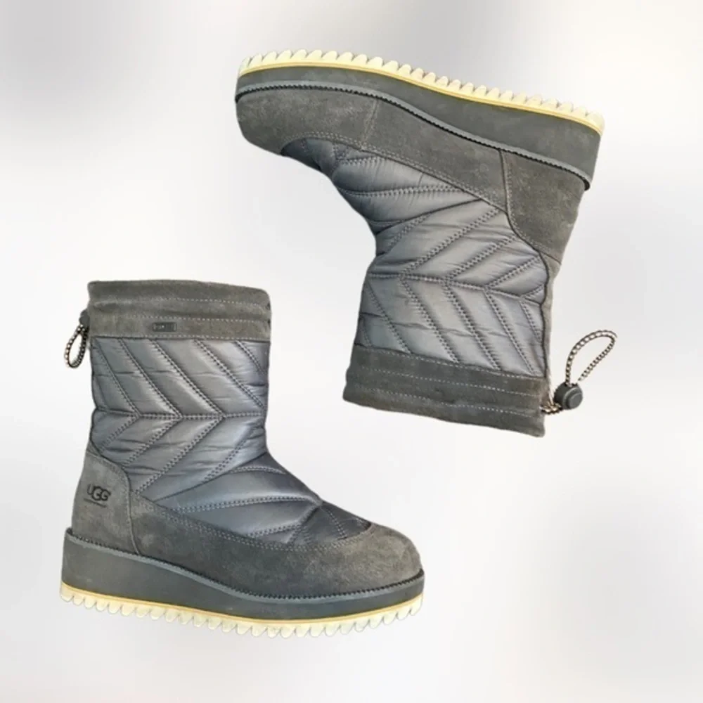 UGG Beck Boot Charcoal Gray Silver Quilted